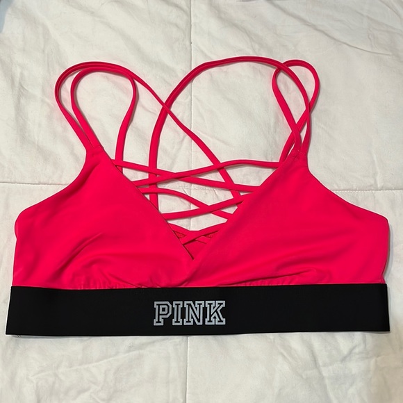 Pink Ultimate Unlined Hot Pink Sports Bra, Medium